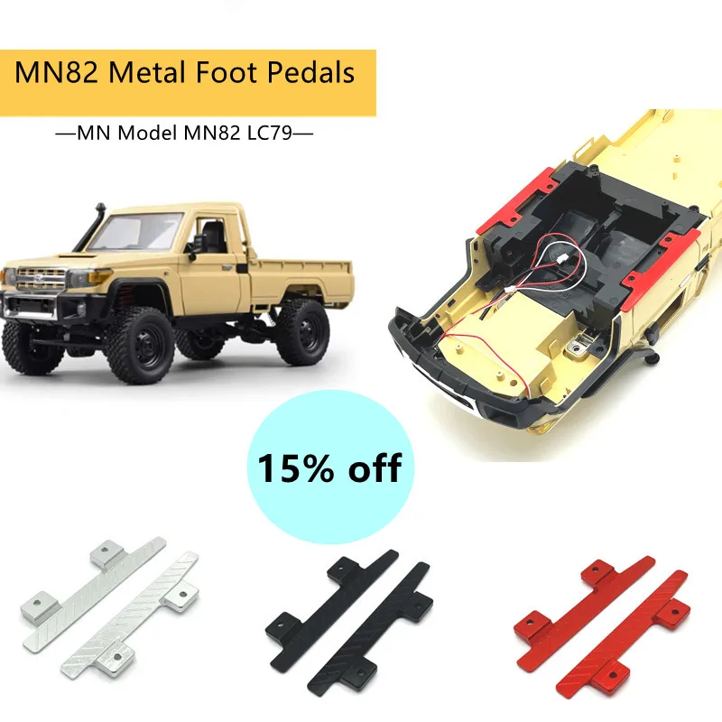 

Suitable for MN82 LC79 MN78 MN Model 1/12 RC Car Metal Parts, Upgraded A Pair of Foot Pedals, Dedicated for Modification