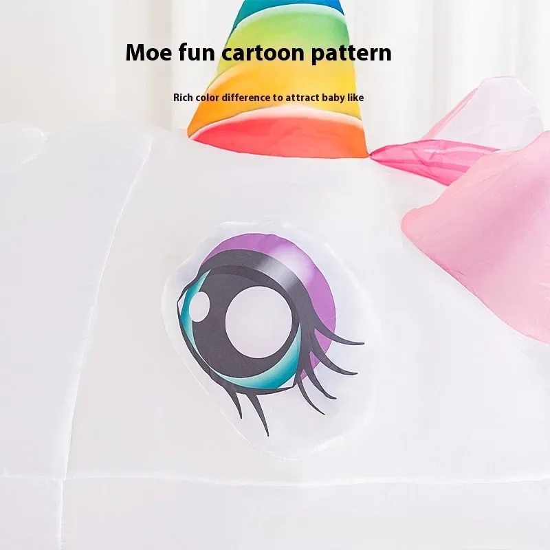 Game House Children Inflatable Toy Unicorn Dinosaur Bouncy Castle Quick Open Foldable House Tent Toys for Kids No Include Fan