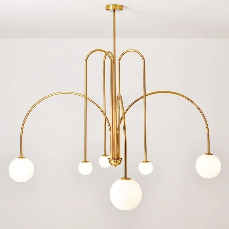 

Nordic LED glass Minimalist Pendant Light for Living Room Restaurant Lamp Cafe Clothing Store Art Black Gold Red Chandelier