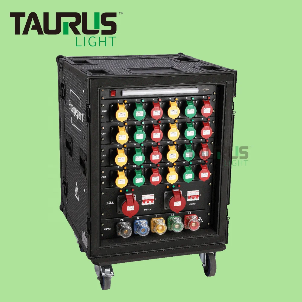 

Multi-functional Electrical Equipment 24x 16A CEE 3pin and 2x 32A 5pin Output Power Distributor Box 24 CH CEE Power Rack