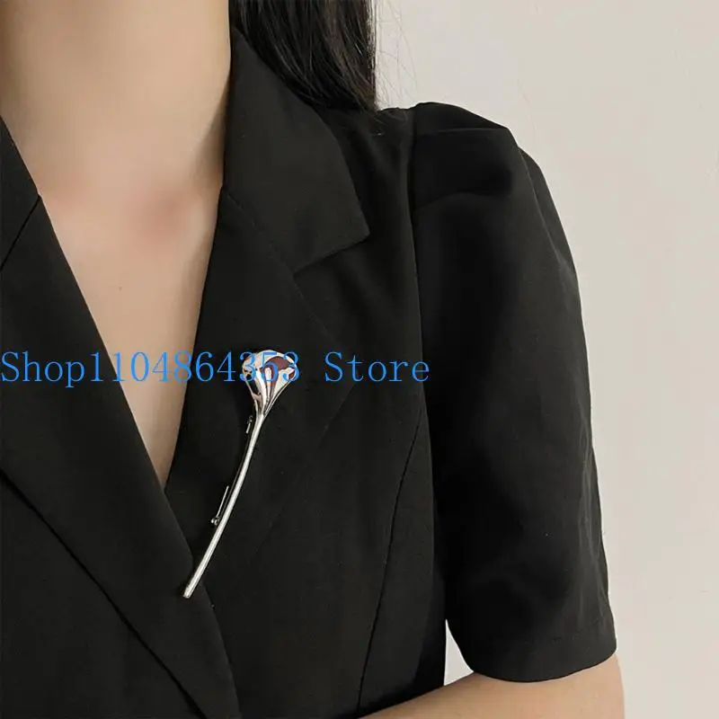 652F Lightweight Shaped Pin Brooch Carving Craftsmanship Safety Lapel Pin For Art Exhibitions And Wedding Accessories