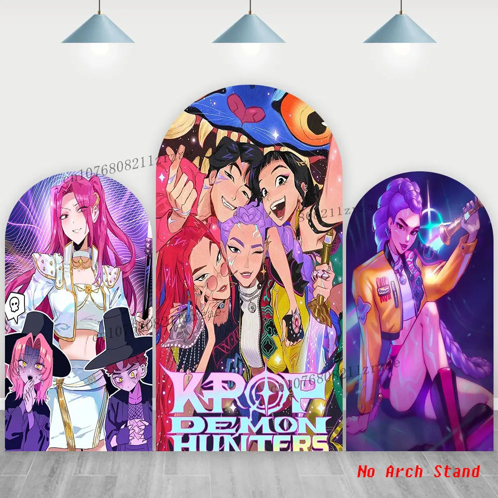 

Kpop охотники на демонов арка фон крышка ребенок девушка декор для дня рождения детский душ баннер плакат фон настенный реквизит для фотосъемки