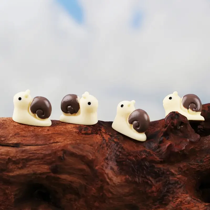 5/10pcs Mini Resin Snails Decorative Miniatures, DIY Craft Fairy Gardens Micro Landscape Ornament Accessories