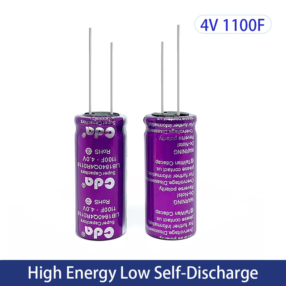 

6PCS LIB 4V 1100F LIB1840Q4R0118 Lithium Ion Taiwan CDA Capacitor 4.0V 1100F