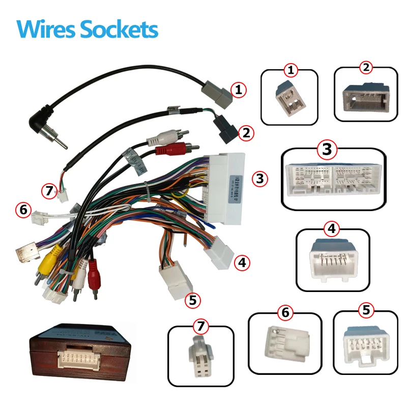 android Car radio Canbus Box Decoder For Hyundai sonata 9 10 KIA KX7 KX5 2018 16 pin Wiring Harness Plug Power wire Cable