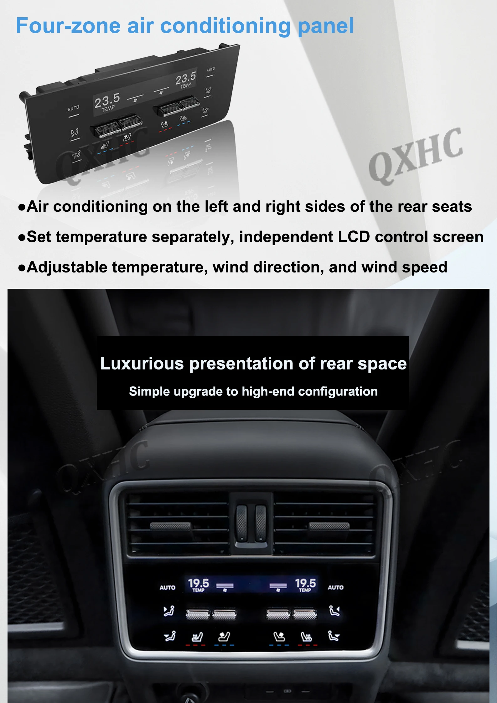 لوحة تحكم التيار المتردد الرقمية مشغل وسائط متعددة للسيارة لبورشه كايين 2024 لوحة مناخ مكيف الهواء الخلفي