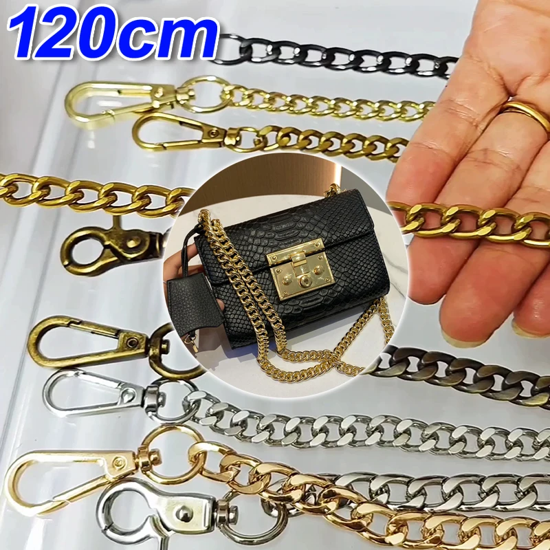 Piezas de Repuesto de cadena de bolso de aluminio de Metal, accesorios para bolso de hombro tejido a mano, correas desmontables hechas a mano DIY, 120cm