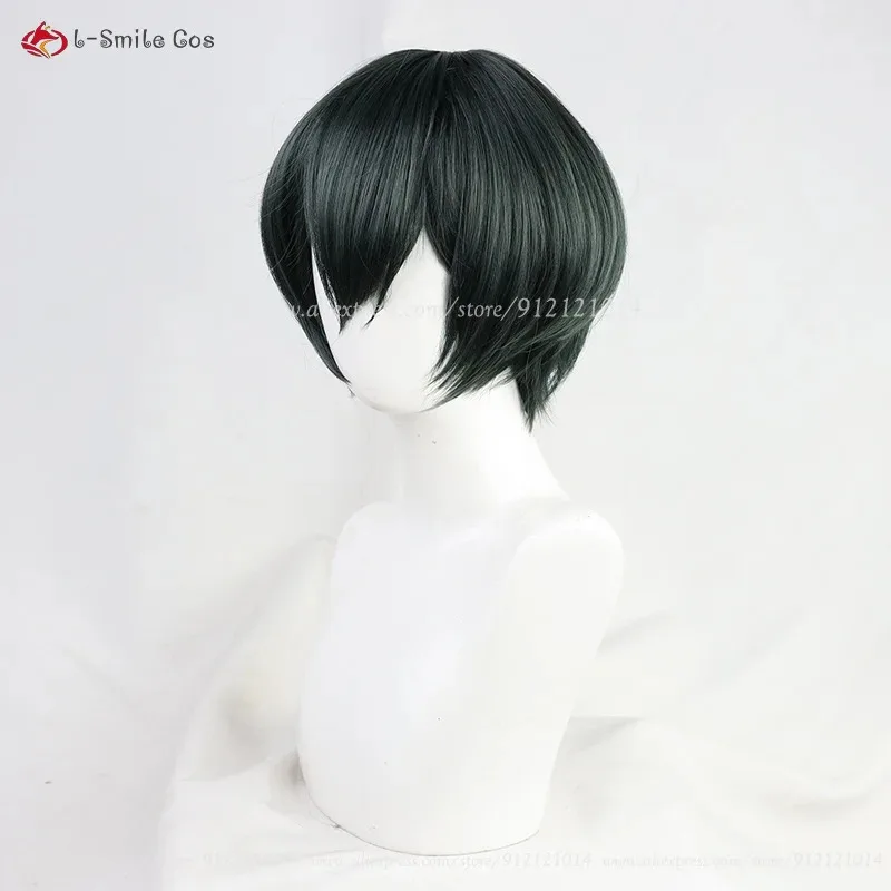 Peruka Mai 2025 Krótka Ciemnozielona Damska Anime Cosplay Odporna na Ciepło Syntetyczna Halloween Zenin Maki