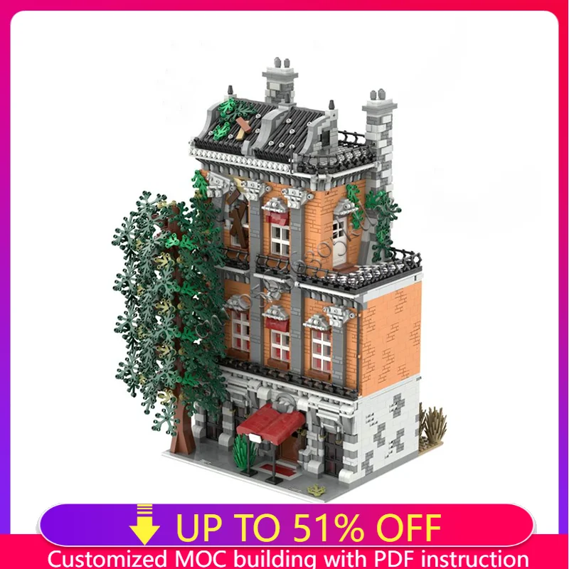 

Hot MOC 5286 PCS Old Town Hostel Building Blocks Model Children Puzzle Assembly Unforgettable Birthday Christmas Festival Gifts