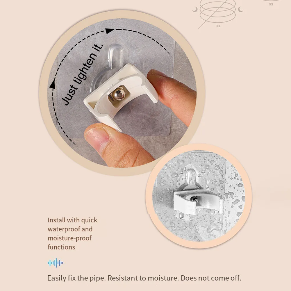 50mm Flame Retardant PVC Wall Mounted Pipe Clip For 19mm Pipes No Drill Fixing Indoor Outdoor Pipe Positioning