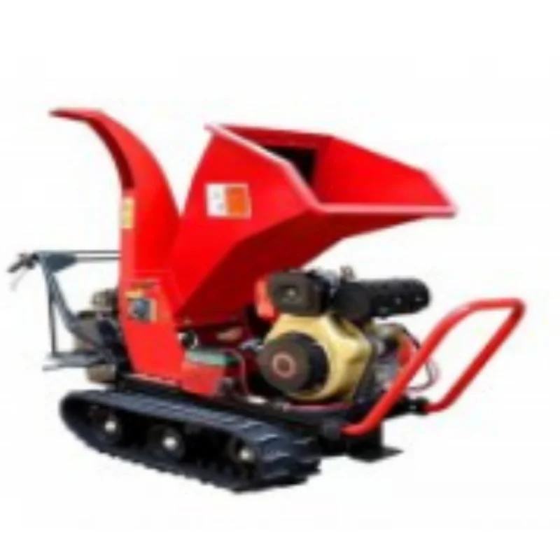 NEW 15HP Crawler Chipper Shredder Log Splitter Wheel Wood Yard Chipper Mini Crawler Type Garden Wood Shredders Crusher Equipment