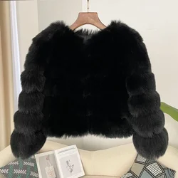 New Faux Fur Coat Thick  Winter Fake Fur Jacket American Fashion Elegant Warm Outerwear Street Wear Fur Jacket Artificial Women