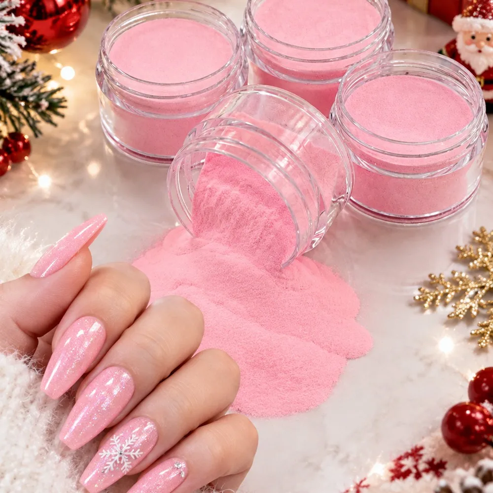 4Jars Pink Acrylic Nail Powder Professional Fine Polymer Acrylic Powder for Nail Extension & Carving DIY Salon Manicure Supplies