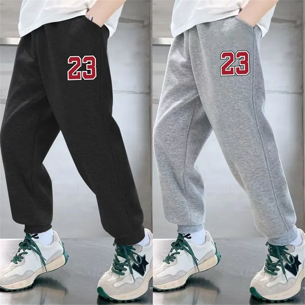 Kids' Athletic Pants with Alphabet Print, Fashionable Loose Fit, Joggers, Boys' Casual Lightweight Sports Pants