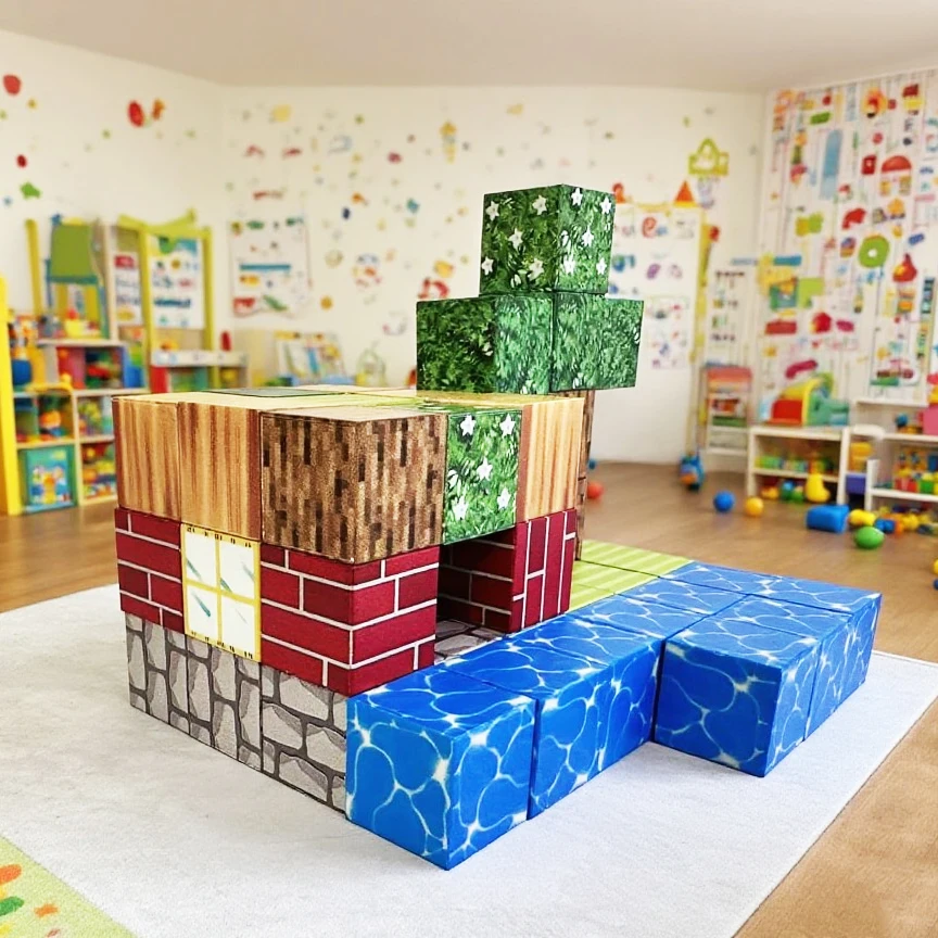 Mine World Magnetic Building Blocks Magnet Cube STEM Sensory Montessori Stacking Cubes Construction Set Birthday Gift