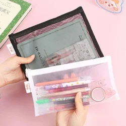 Stationery Storage Folder File Mesh Zipper Pouch A4 A5 A6 Document Bag Zip File Folder School Office Supplies