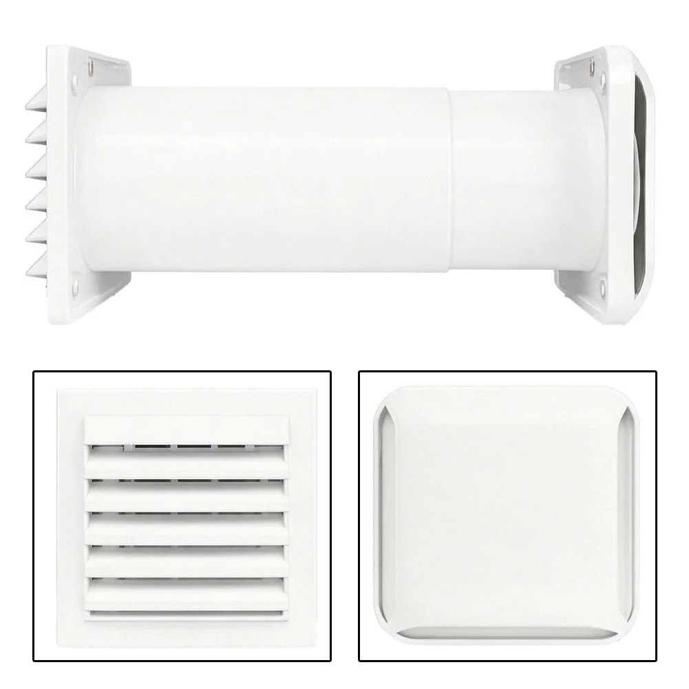 100mm Plastic Through Wall Ventilation Kit Dryer Vent Cover White Louvered Wall Hood Indoor Dryer Vent Kit