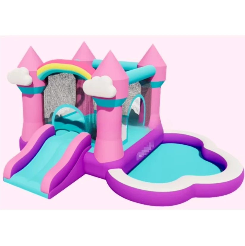 

Factory Custom Kid Party Game Hot Sale Inflatable Water Slides Backyard Inflatables Castle Bouncy Jumping Bouncer With Pool