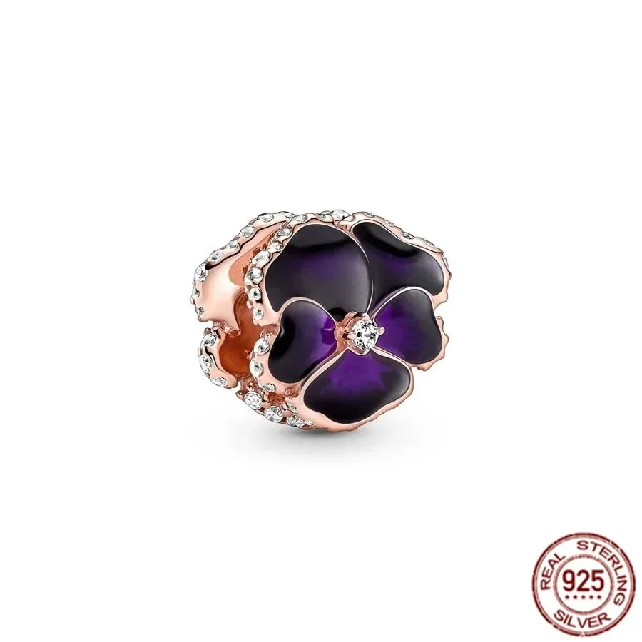 Abalorios de plata de ley 925 para pulsera Pandora, abalorios originales de mariposa, estrella, hoja, Margarita, flor, corazón, regalo de joyería para mujer