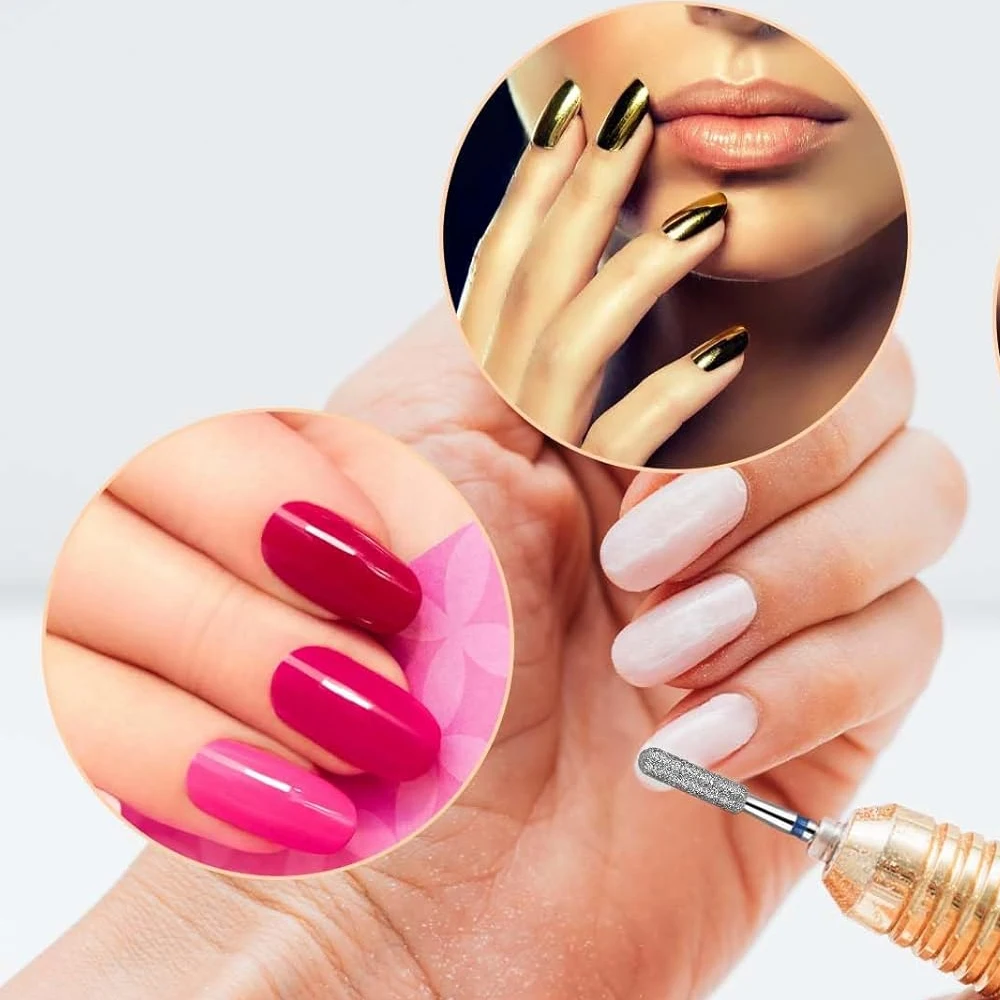 Juego de 6 cabezales de pulido de uñas de diamante