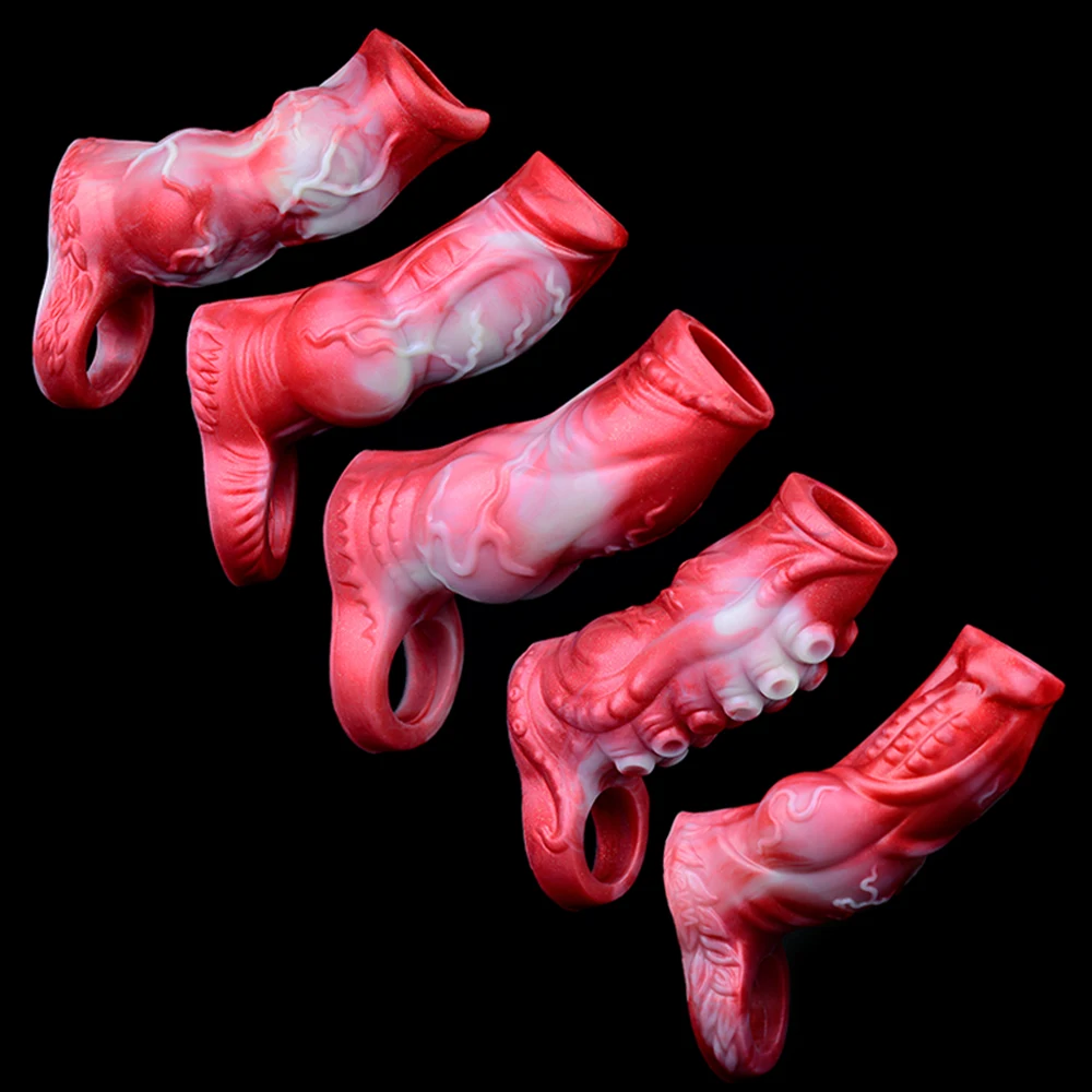 NNSX سيليكون واقعية الكلب القضيب كم موسع الديك توسيع تأخير القذف الكبار الجنس لعب للرجال مقاس زيادة #4