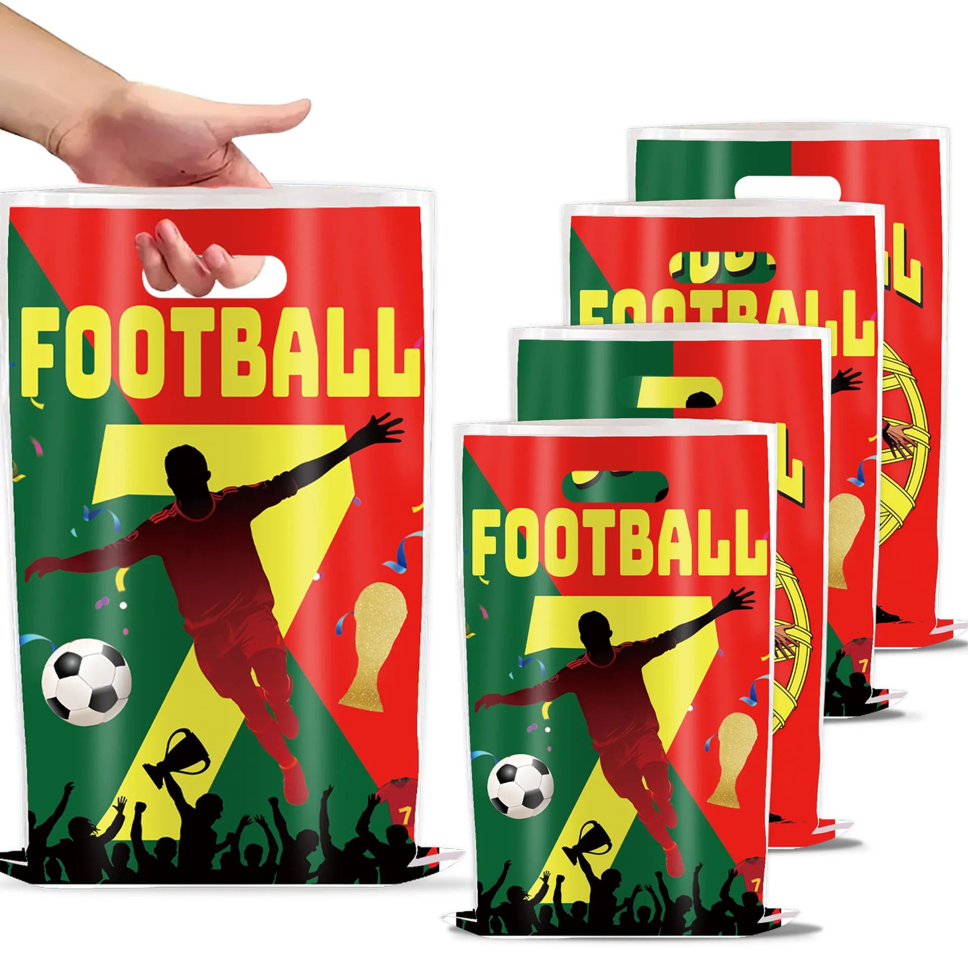 10/20/30/40 Stück Fußball-Party-Geschenktüten Fußball-Liebhaber Süßigkeiten-Verpackungsbeutel Handtasche Kinder Jungen Geburtstagsparty-Deko Partyzubehör – Detail 8