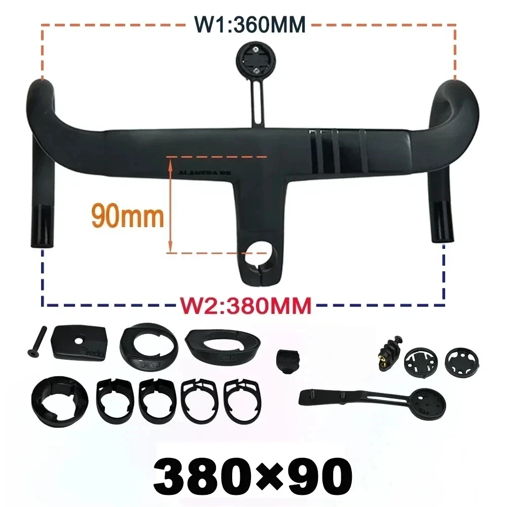 2025 New Road Handlebar DE Alanera RS T1000 Carbon Aero Lightweight 340g Integrated for Professional Cycling RHM EVO Shape image 3