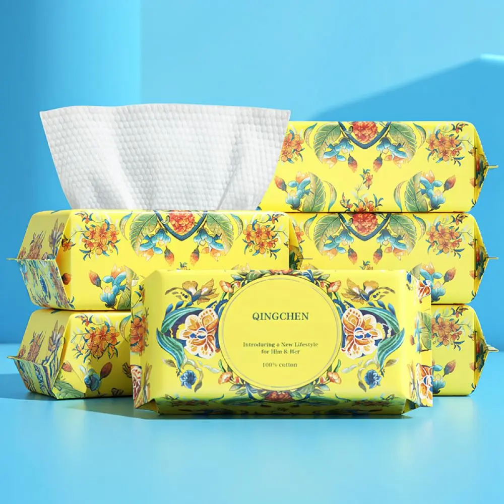 Soft Pure Cotton Face Towel Disposable Hanging Storage Cleansing Tissue Gentle Makeup Remover Sheet For Skincare