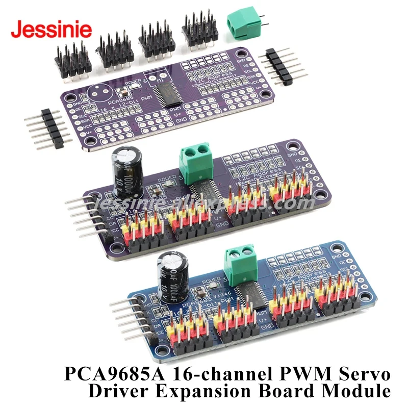 PCA9685A PCA9685 16-channel PWM Servo Driver Expansion Board Module 12 Bit 3-5V 40-1000Hz MCU I2C Interface Control Board
