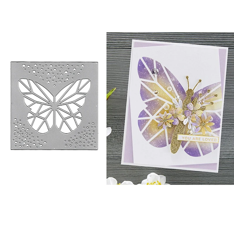 

Metal Cutting Die For Festival DIY Photo Album Scrapbook 3D Greeting Card Embossed Butterfly Background Frame 2022 NEW