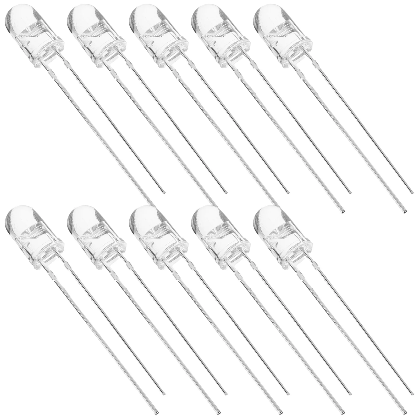 10Pcs Ultraviolet Leds 10mm Diameter 400-405nm Ultra Bright Clear Lens High Intensity Indicator Diagnostic Analytical Equipment
