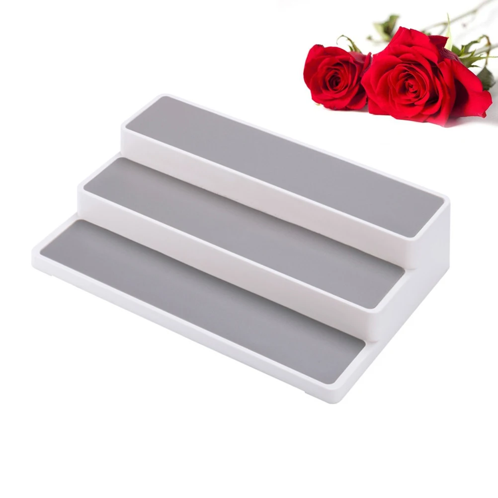 

3 Tier Storage Rack for Kitchen Spice Rack Stepped Shelf Organizer Plastic Non Slip Shelf Liner Long Lasting