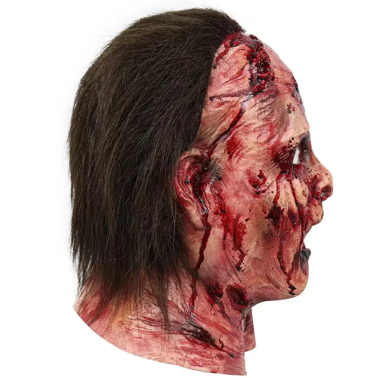 Halloween 3D Horrormaske, gruselige Maske, gruselig, Totenkopf, Latexskelett, Dekoration, Zombie, Mascara