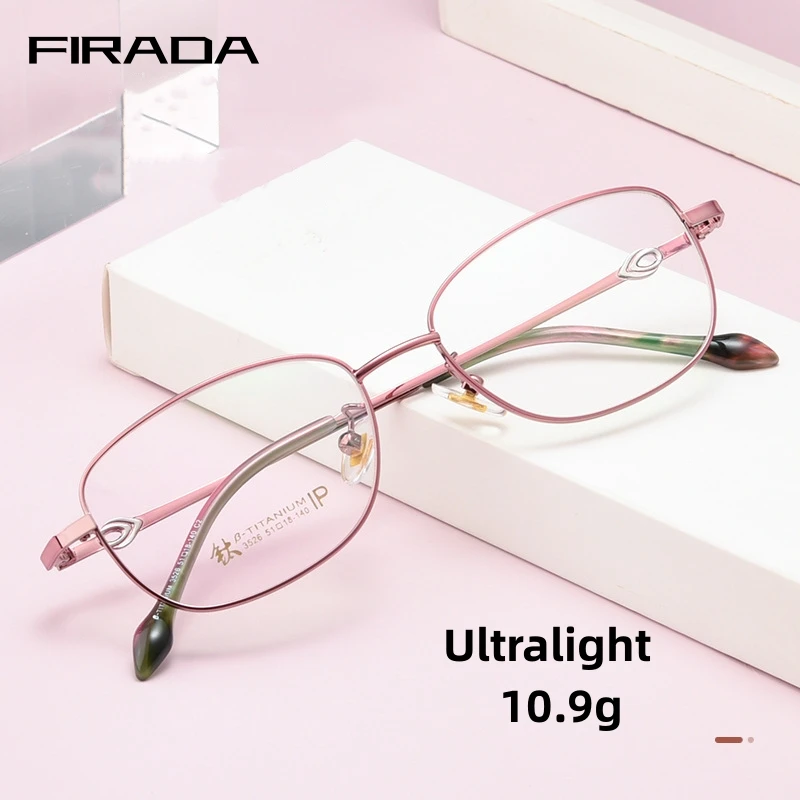 

FIRADA Fashion Vintage Glasses Ultra Light Comfortable Oval Eyewear Myopia Optical Prescription Eyeglasses Frame for Women 3526X