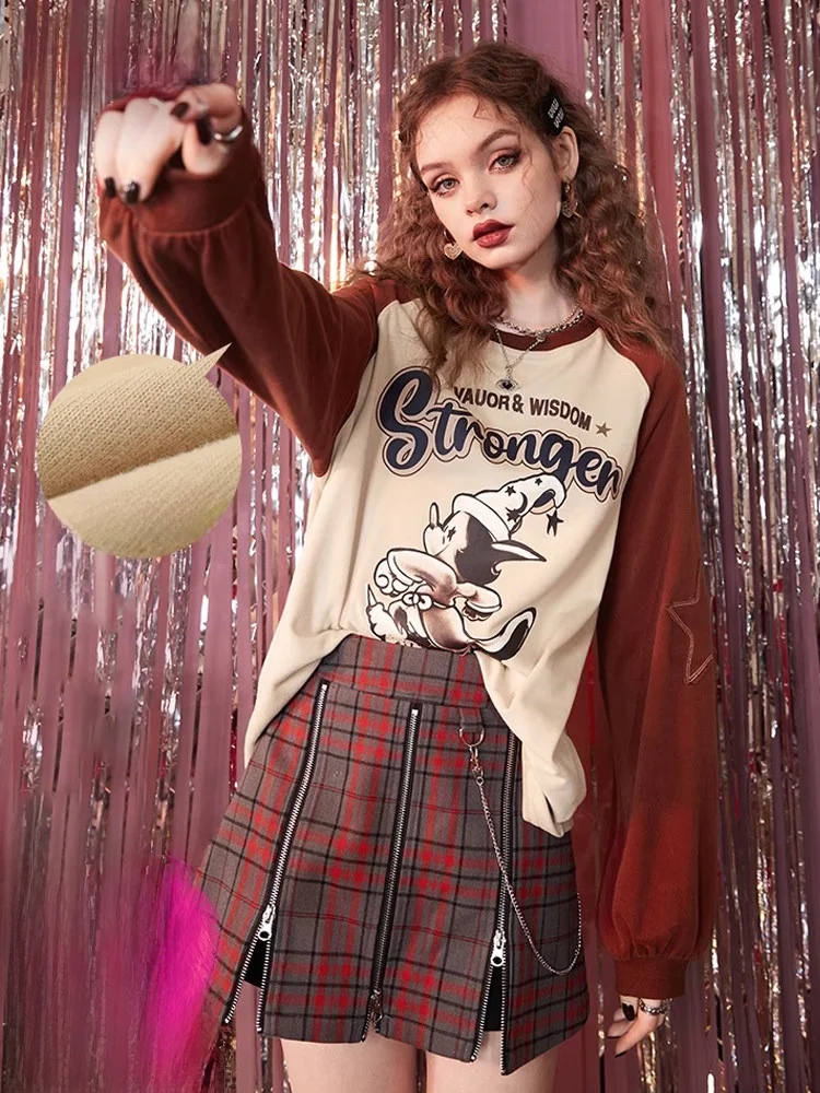 

Women's Long Sve Knitted T-irt Casual Sle Print Loose Fit Thermal Underwear Top Color Blo oulder Insert Design