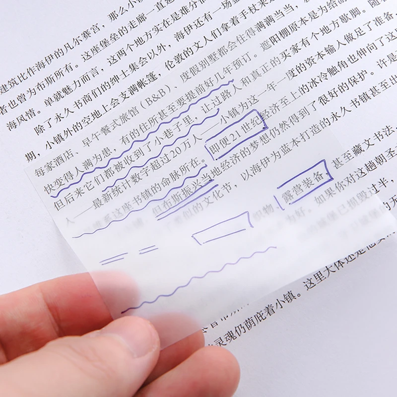 50pc Transparent Sticky Notes Waterproof Sticky Strong Tearable Can Write Messages N Times Sticky Notes Small Notebook Student