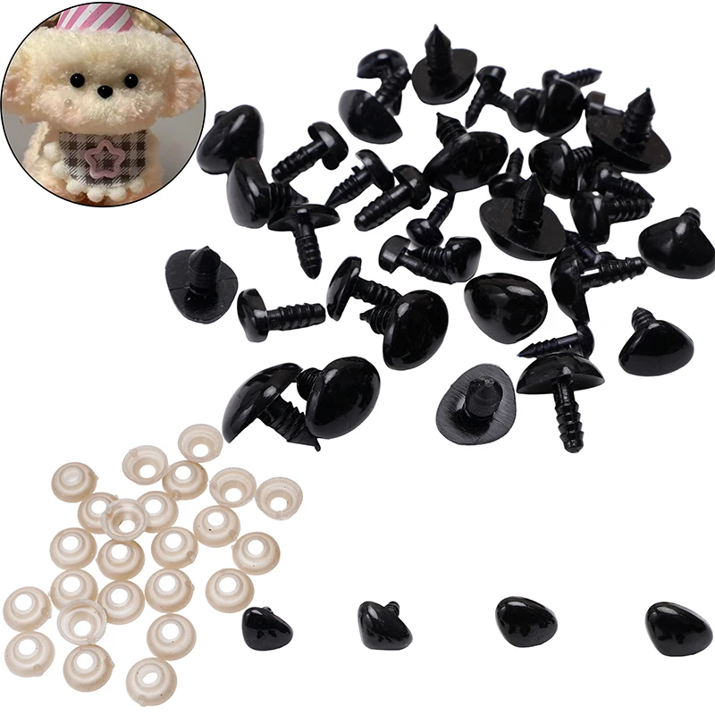 20/30/40/50 Sets/Bag Doll Eye and Nose Accessories Doll Handmade Accessories DIY Acrylic Triangle Thread Accessories 1 Eye+1 Lea