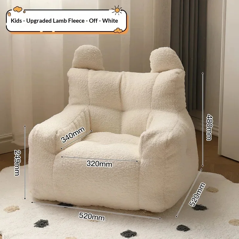 Reading Couch Soft and Comfortable Kids Bean Bag Leisure Sofa Chair Furniture Single Soft Kids Sofa Chair Plush for Boys & Girls
