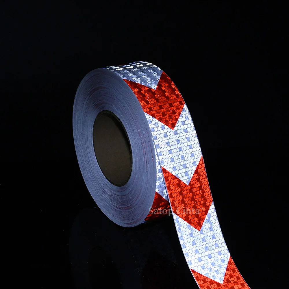 5 سنتيمتر/10 سنتيمتر/20 سنتيمتر * 5 متر السهم شريط أمان عاكس الأبيض والأحمر تحذير ملصقات مقاومة للماء في الهواء الطلق لافتة للنظر لاصق لشاحنة