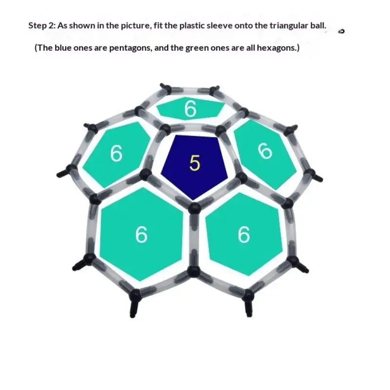 Tensegrity C60 Fullerene 3D Assemble Kit STEM DIY Stick Structure Science Toy for Engineering Enthusiasts Hobbyist Collection