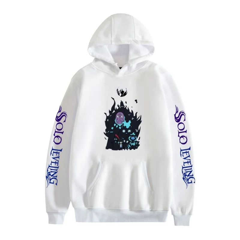 

Harajuku аниме Solo Leveling Sung Jin-Woo с капюшоном с принтом для мужчин и женщин эстетические толстовки пуловер больших размеров Harajuku мужской свитшот