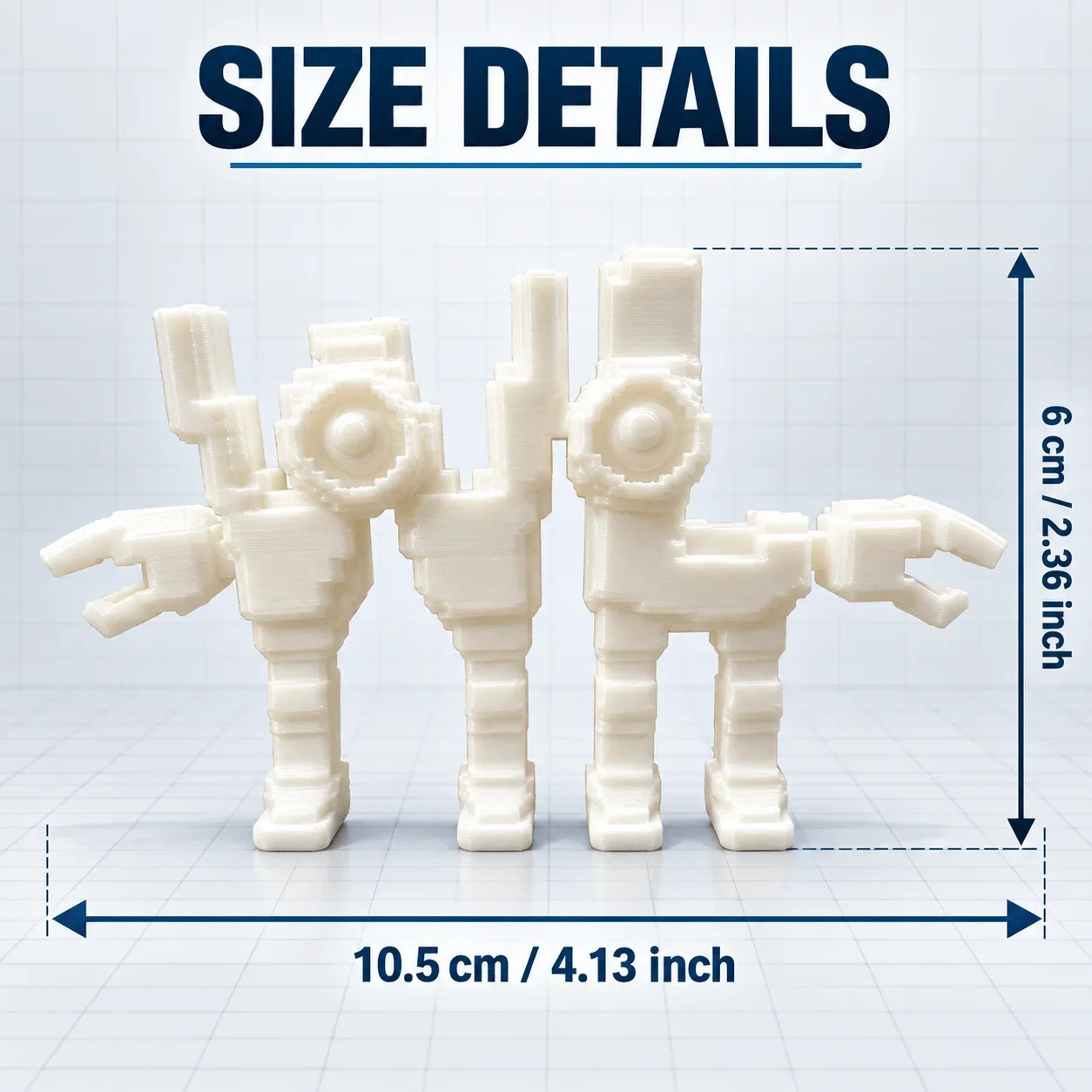 Double-Headed Mechanical Dog Figurine, 3D Printed Sci-Fi Robot Desk Decor, Mini Collectible Gift, Black or White