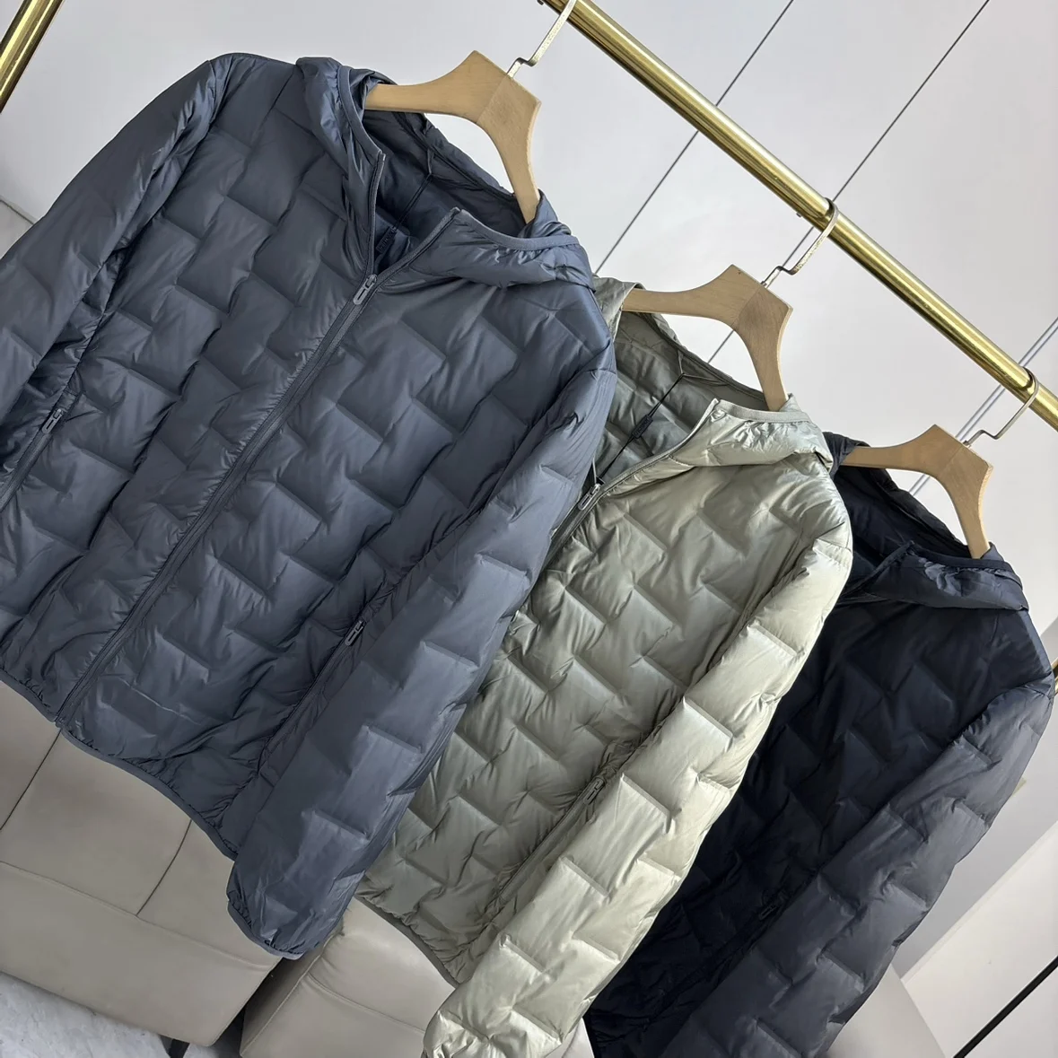 

Men's ort Hooded down Jaet 90 Du down Lightweight Sl Glued Polyester Fiber Commute Sle Warmth Comfortable Zipper