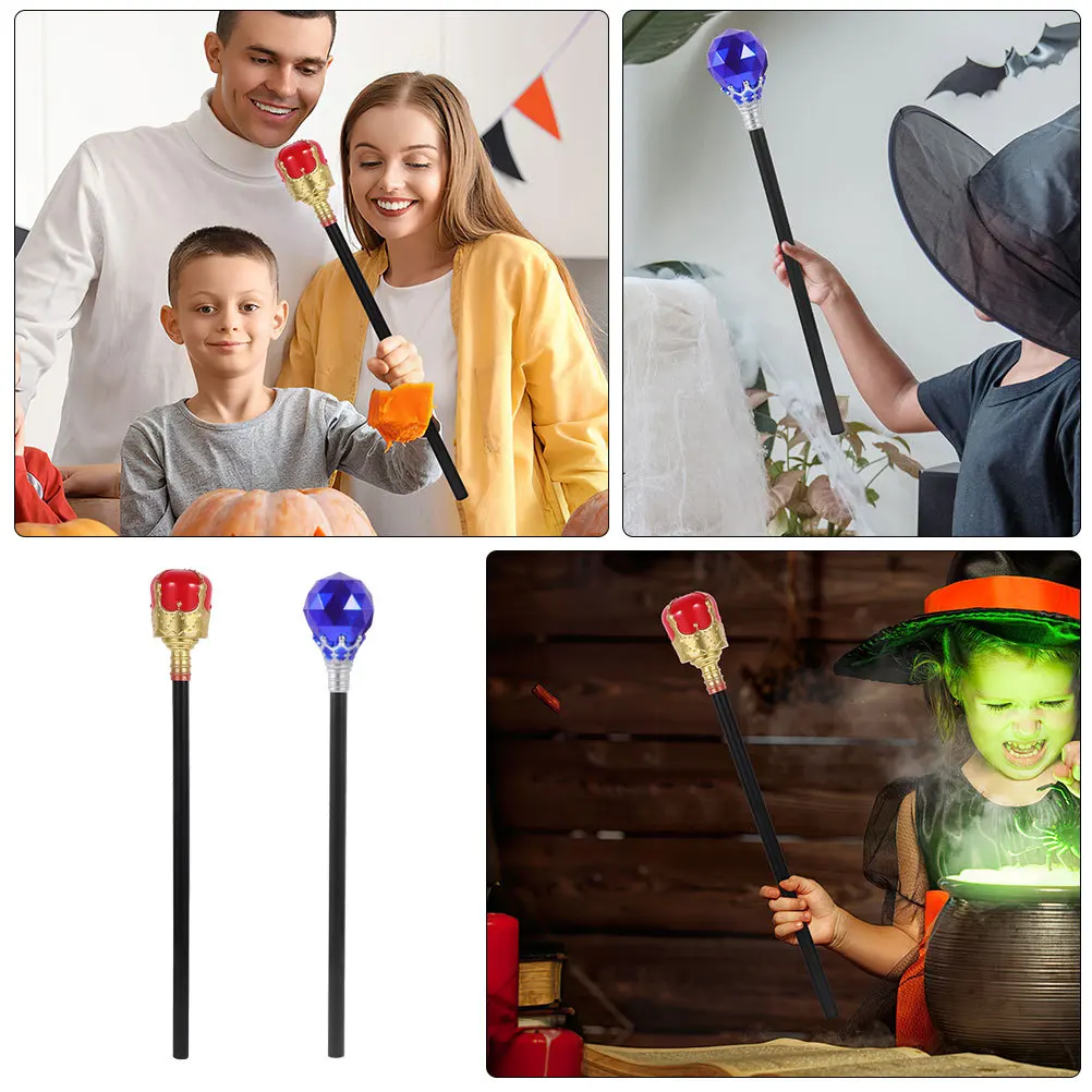 

2Pcs Halloween Cosplay King Cane Prop Royal King Wand Role Play Decorative Cane Halloween Dress Up Party Party Cosplay Crutch