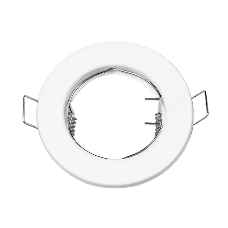 LED Recessed Downlight Frame GU10 MR16 Housing 5/10pcs Round White Recessed Ceiling Light GU10 MR16 Bulb Holder Adjustable