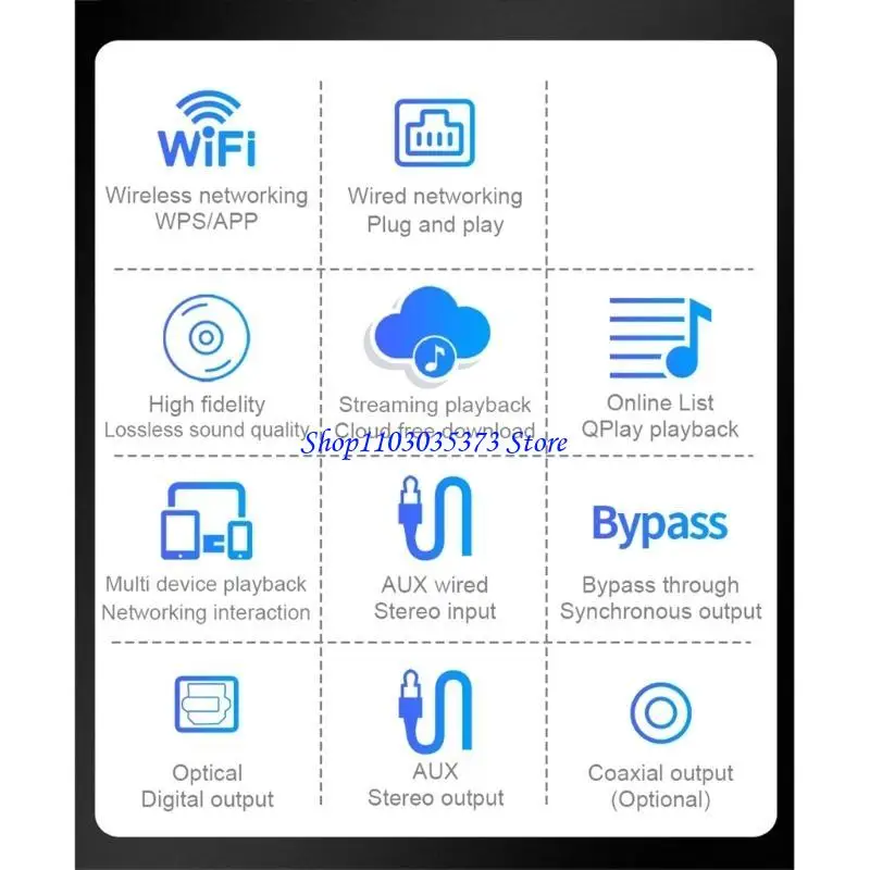 D46B WR320PRO WIFI MUSIC RESEIVER يضم متوافقًا مع 5.2 و 3.5 بصري 3.5