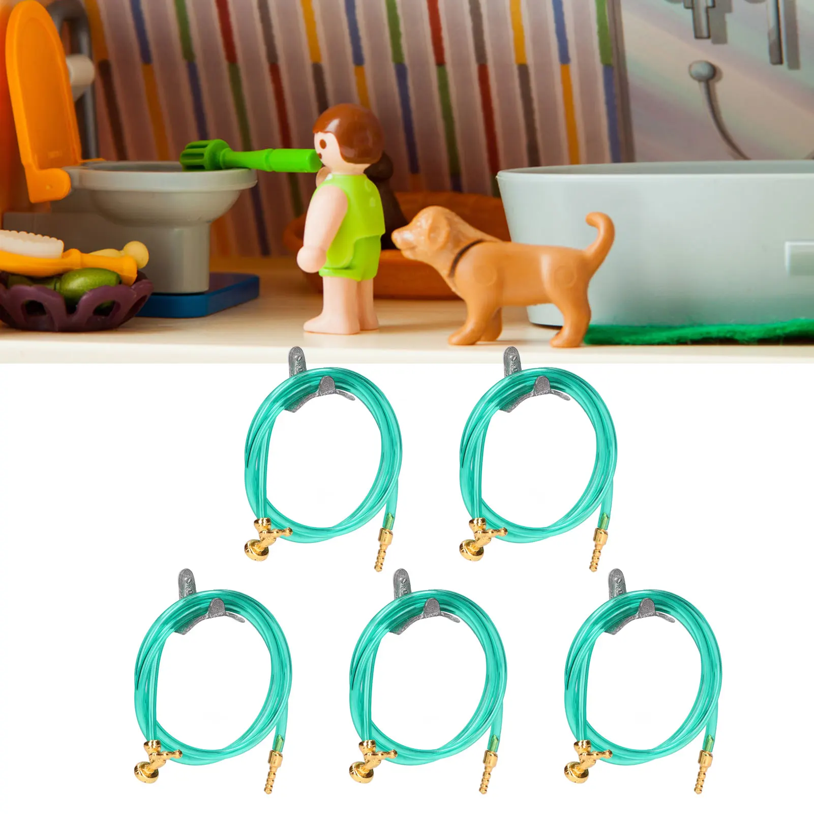 

ZK40 5 шт. шланг для орошения кукольного домика 1:12 кукольный домик мини открытый сад сцена моделирование ирригационный шланг