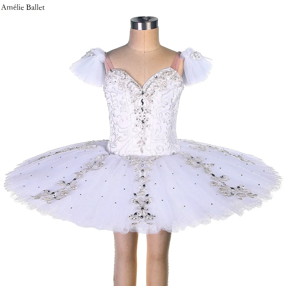 

B22123 Swan White Professional Ballet Tutu For Adult Girls Ballet Dance Costumes Solo Pancake Tutu Dress Classical Tutus