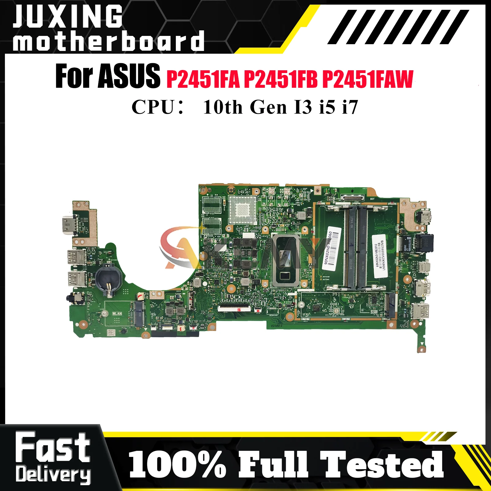 

P2451FA Laptop Motherboard For ASUS ProArt P2451F P2451FAW P2451FA P2451FB P2451FAV Notebook Mainboard With 10th Gen I3 i5 i7