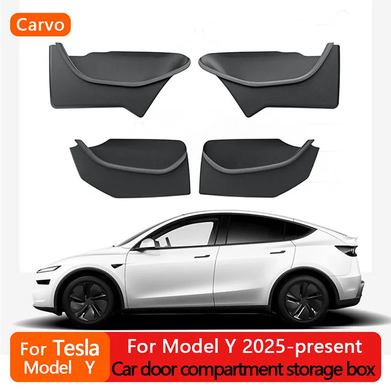 

Для Tesla Model Y Juniper / Launch 2025 Автомобильная боковая дверная ручка, ящик для хранения, аксессуары, передняя и задняя дверь, антигрязный органайзер, лоток